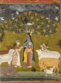 Krishna and Rahda in a Rain Storm by Anonymous
