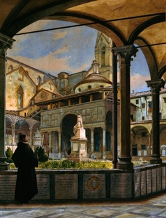 La Cappella dei Pazzi; Il chiostro di Santa Croce a Firenze by Odoardo Borrani
