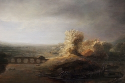 Landscape with a seven arched bridge