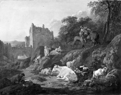 Landscape with Cattle by Johann Heinrich Roos