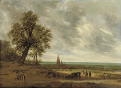 Landscape with horsemen near Amersfoort by Salomon van Ruysdael