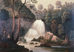 Landscape with waterfall, south Wales by Taliesin Williams
