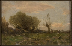 Landscape with willows by Roman Kochanowski