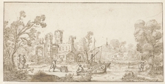 Landschap met ruïne by Jan van de Velde II