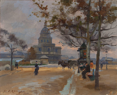 Le Dôme des Invalides vu depuis l'avenue de Ségur by Jules Ernest Renoux