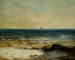 Les bords de la mer à Palavas by Gustave Courbet