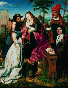 Madonna and Child with Saints and a Donor by Master of Frankfurt