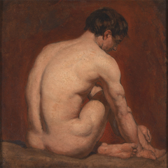 Male Nude, Kneeling, from the Back by Anonymous