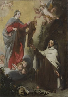 Maria überreicht dem Karmelit Simon Stock das Skapulier by Johann Ulrich Loth