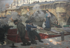 Mariniers au Pont Neuf à Paris by Jules Eugene Pages