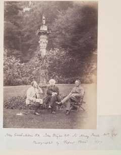 Millais, John Bright and Sir Henry James at Dalguise, from an album compiled by Sir John Everett Millais - Rupert Potter - ABDAG012277 by Rupert William Potter