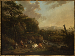 Mountain Landscape with Shepherds by Hendrik-Jozef Antonissen