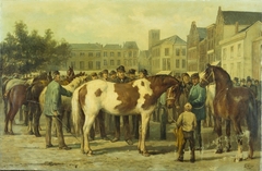 Paardenmarkt op het Vredenburg te Utrecht by Klaas van Vliet