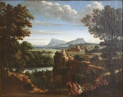 Paysage avec le sermon sur la montagne by Giovanni Francesco Grimaldi