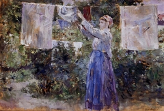 Peasant Girl hanging Clothes to dry
