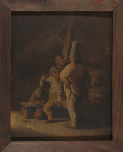 Peasants drinking wine by Aleksander Ludwik Molinari