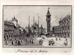 Piazza San Marco, Looking toward the Basicila by Giacomo Guardi
