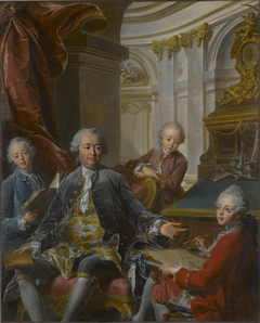 Portrait de Monsieur Carré de Candé et de ses trois fils by Jean Valade