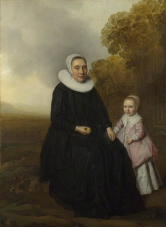 Portrait of a Seated Woman and a Girl in a Landscape by Anonymous