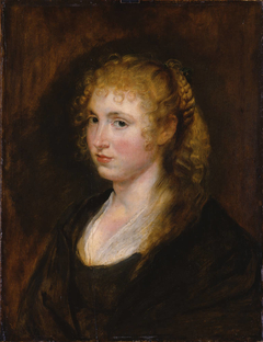 Portrait of a woman with braided blond hair