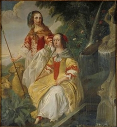 Portrait of Odila en Phillipine van Wassenaer as Shepherdesses by Michael Angelo Immenraet
