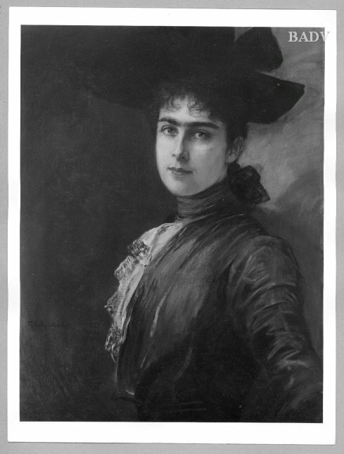 Porträt einer jungen Dame (mit großem Hut)