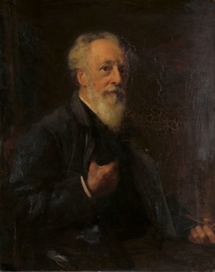 Portret van J.A.B. Stroebel (1821-1905), kunstschilder by Pieter de Josselin de Jong