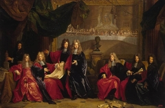 Provost and Municipal Magistrates of Paris Discussing the Celebration of Louis XIV's Dinner at the Hotel de Ville after his Recovery in 1687 by Nicolas de Largillière