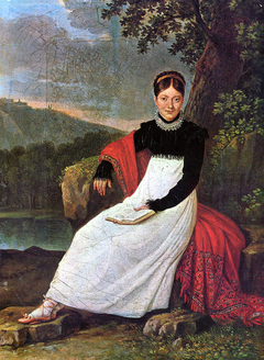 Queen Caroline (Bonaparte) of Naples in the tradiontal costume of a Neapolitean farmer. by Giuseppe Cammarano