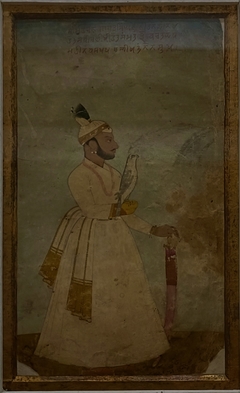 Raja Balwant Singh (1724-63) of Jammu holding a hawk by Nainsukh
