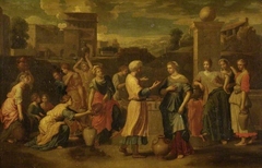 Rebecca and Eliezer at the well by Nicolas Poussin