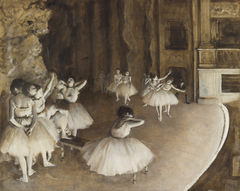 Répétition d'un ballet sur la scène by Edgar Degas