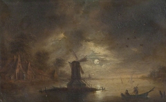 River Scene at Night by Anonymous