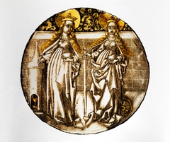 Roundel with Saints Barbara and Catherine by Anonymous