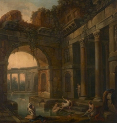 Ruins of Classical Baths with Nymphs Bathing
