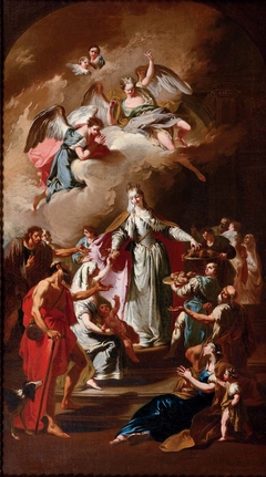 Saint Elizabeth of Thuringia distributing alms