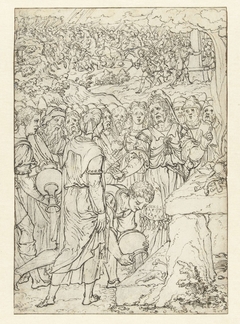 Samuel offert een zooglam aan Jahwe by Dirck Pietersz. Crabeth