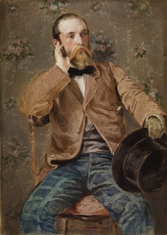 Self-Portrait with Flowered Wallpaper