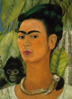 Self-Portrait with Monkey by Frida Kahlo