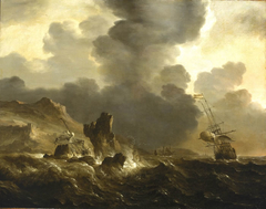 Shipwreck off a Rocky Coast by Jan Theunisz Blanckerhoff