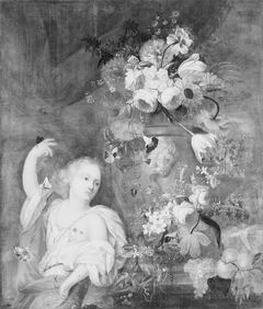Still Life with an Urn of Flowers. by Anonymous