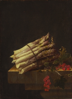 Still Life with Asparagus and Red Currants by Adriaen Coorte