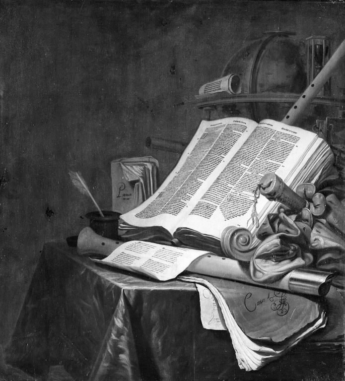 Still Life with Books and Musical Instruments