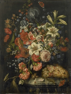 Still Life with Flowers and Fruit by Ottmar Elliger I