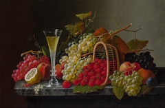 Still Life with Fruit and Champagne by Severin Roesen