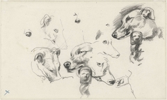 Studies van een hondenkop by Guillaume Anne van der Brugghen