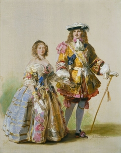 Study of Queen Victoria and Prince Albert in costumes of the time of Charles II