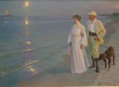 Summer Evening at Skagen Beach – The Artist and his Wife by Peder Severin Krøyer