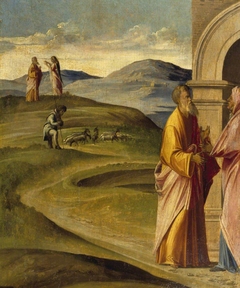 The Angel announcing the Conception of the Virgin to Joachim, and the Meeting of Joachim and Anna at the Golden Gate