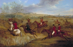 The Belvoir Hunt: Jumping into and out of a Lane by Henry Thomas Alken